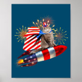 Kitty Cat 4 juli Rocket met Fireworks USA Poster (Voorkant)