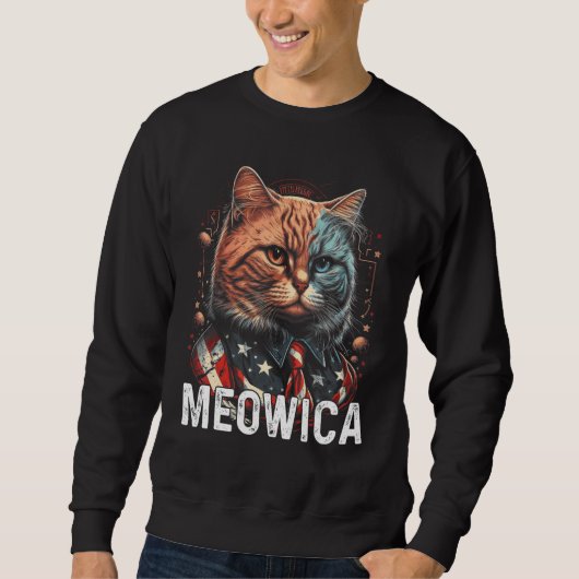 Kitty Cat 4th Of July Meowica USA Patriotic Indepe Trui (Voorkant)