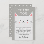 Kitty Cat Baby shower Dank u Custom Bedankkaart (Voorkant / Achterkant)
