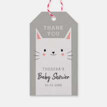 Kitty Cat Baby shower Dank u Favor Tag