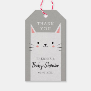 Kitty Cat Baby shower Dank u Favor Tag Cadeaulabel