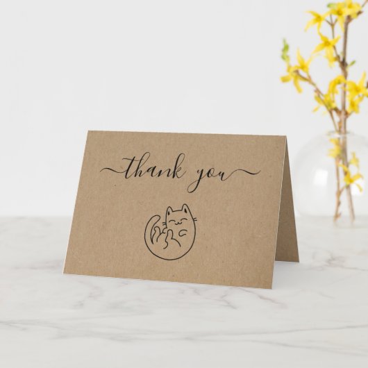Kitty Cat Baby shower Dank u kaart (Gele Bloem)