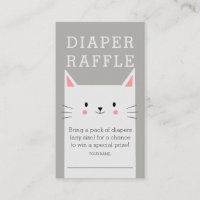 Kitty Cat Baby shower Luier Raffle Ticket