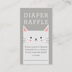Kitty Cat Baby shower Luier Raffle Ticket Informatiekaartje