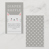Kitty Cat Baby shower Luier Raffle Ticket Informatiekaartje (Voorkant / Achterkant)