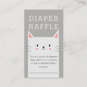 Kitty Cat Baby shower Luier Raffle Ticket Informatiekaartje (Voorkant)