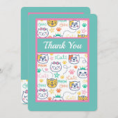 Kitty Cat Bedankkaart (Voorkant / Achterkant)