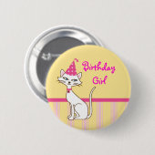Kitty Cat Birthday Button (Voorkant /achterkant)