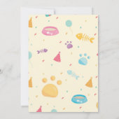 Kitty Cat Birthday Invitation Kitten Kaart (Achterkant)