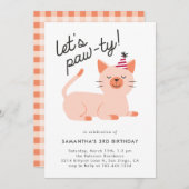 Kitty Cat Birthday Kaart (Voorkant / Achterkant)