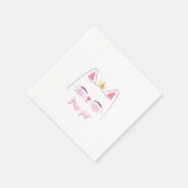 Kitty Cat Birthday Party Favor Classic Round Stick Servet (Hoek)