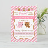 Kitty Cat Birthday Party Invitation Kaart (Staand voorkant)