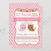 Kitty Cat Birthday Party Invitation Kaart (Voorkant / Achterkant)