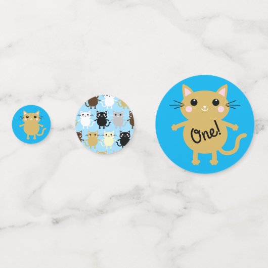 Kitty Cat Birthday Party Kinder Confetti (Achterkanten)