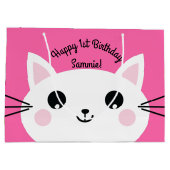 Kitty Cat Birthday Party Kinder Groot Cadeauzakje (Achterkant)