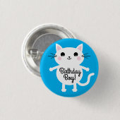 Kitty Cat Birthday Party Kinder Ronde Button 3,2 Cm (Voorkant /achterkant)