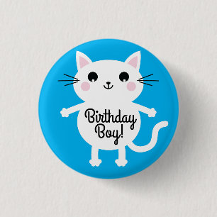 Kitty Cat Birthday Party Kinder Ronde Button 3,2 Cm