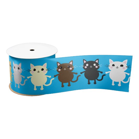 Kitty Cat Birthday Party Kinder Satijnen Lint (Spoel)