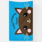Kitty Cat Birthday Party Kinder Spandoek (Verticaal)