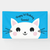 Kitty Cat Birthday Party Kinder Spandoek (Horizontaal)