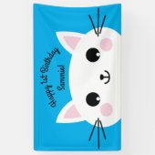 Kitty Cat Birthday Party Kinder Spandoek (Verticaal)