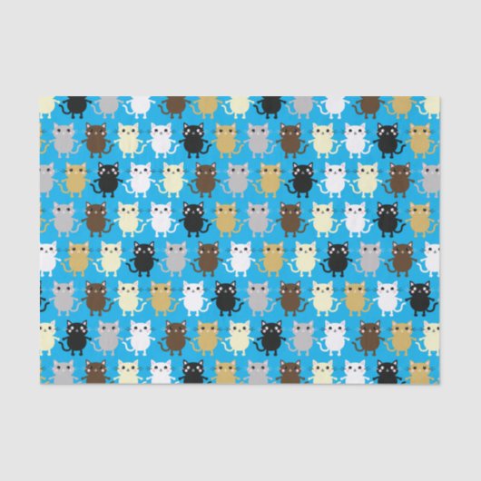 Kitty Cat Birthday Party Kinder Tissuepapier (Voorkant)