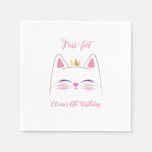 Kitty Cat Birthday Servet (Voorkant)