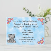 Kitty Cat Birthday Uitnodiging (Staand voorkant)