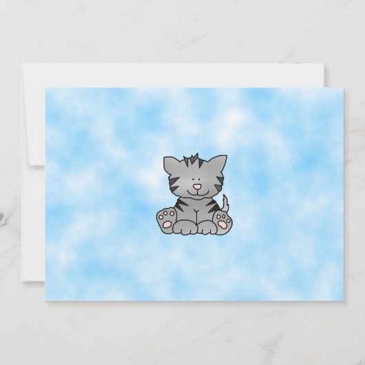 Kitty Cat Birthday Uitnodiging (Achterkant)