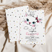 Kitty Cat Birthday Uitnodiging