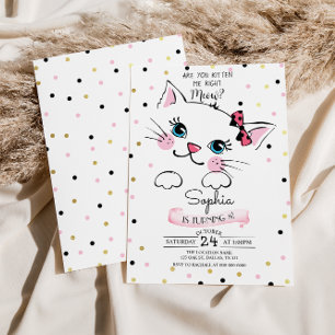Kitty Cat Birthday Uitnodiging