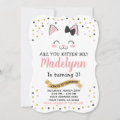 Kitty Cat Birthday Uitnodiging (Voorkant)