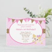 Kitty Cat Birthday-uitnodigingen Kaart (Staand voorkant)