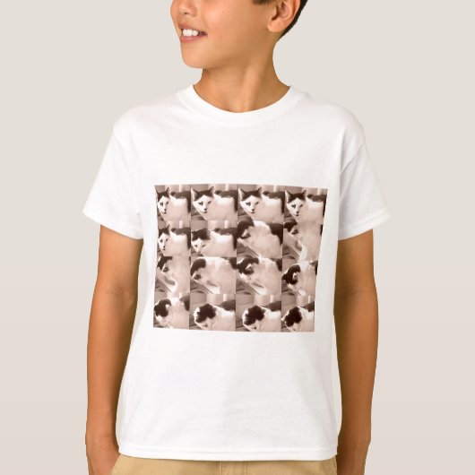 Kitty Cat/Black & White-foto T-shirt (Voorkant)