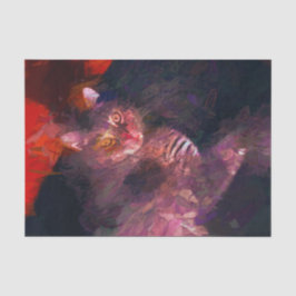 Kitty Cat Boho Paars Red Abstract Kunstontwerp Tissuepapier