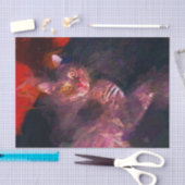 Kitty Cat Boho Paars Red Abstract Kunstontwerp Tissuepapier (Craft)