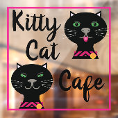 Kitty Cat Cafe Raamsticker (Vel 2)
