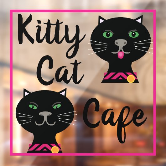 Kitty Cat Cafe Raamsticker (Vel 2)