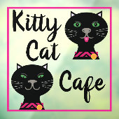 Kitty Cat Cafe Raamsticker (Vel 3)