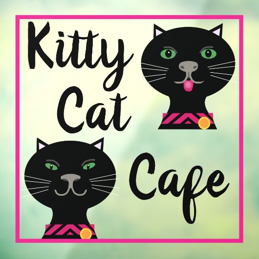 Kitty Cat Cafe Raamsticker (Vel 3)