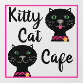 Kitty Cat Cafe Raamsticker (Vel)