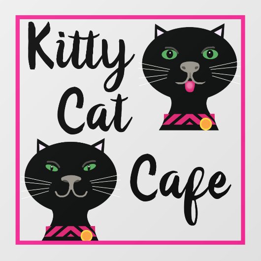 Kitty Cat Cafe Raamsticker (Vel)