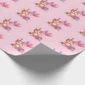 Kitty Cat Celebration Verjaardag inpakpapier (Hoek)