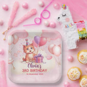 Kitty Cat Celebration Verjaardagspapier Bord (Feest)