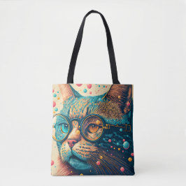 Kitty Cat Close-up Illustratie Tote Bag