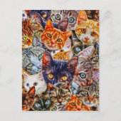 Kitty Cat Collage Briefkaart (Voorkant)