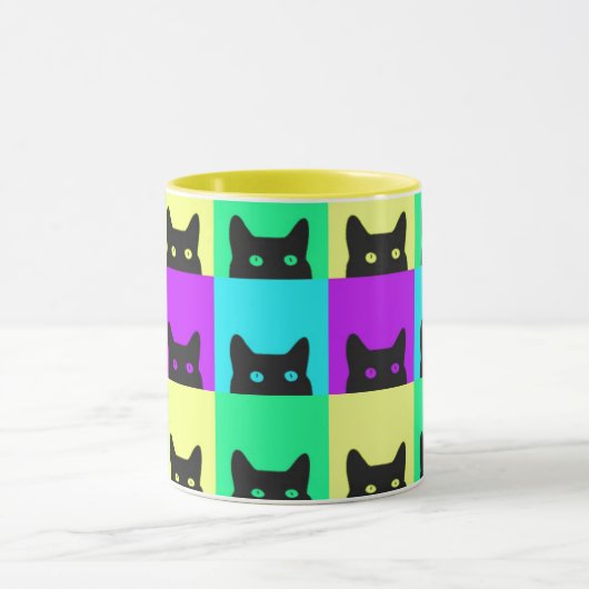 Kitty Cat Colorful Block Mok (Midden)