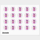 Kitty Cat Cupcake Birthday Ronde Sticker (Vel)