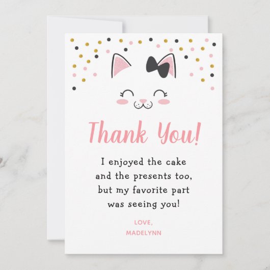 Kitty Cat Dank je wel kaarten (Voorkant)