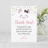 Kitty Cat Dank je wel kaarten (Staand voorkant)